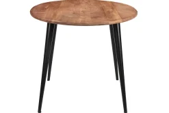 Table à manger ovale en bois massif et métal noir L160 cm OBALI