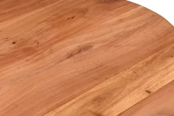 Table à manger ovale en bois massif et métal noir L160 cm OBALI