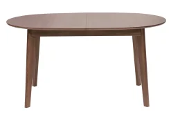 Table à manger ovale extensible avec rallonges intégrées en bois foncé noyer L150-200 cm ANSEL