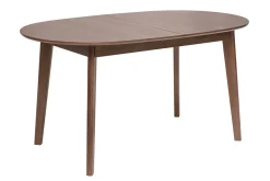 Table à manger ovale extensible avec rallonges intégrées en bois foncé noyer L150-200 cm ANSEL