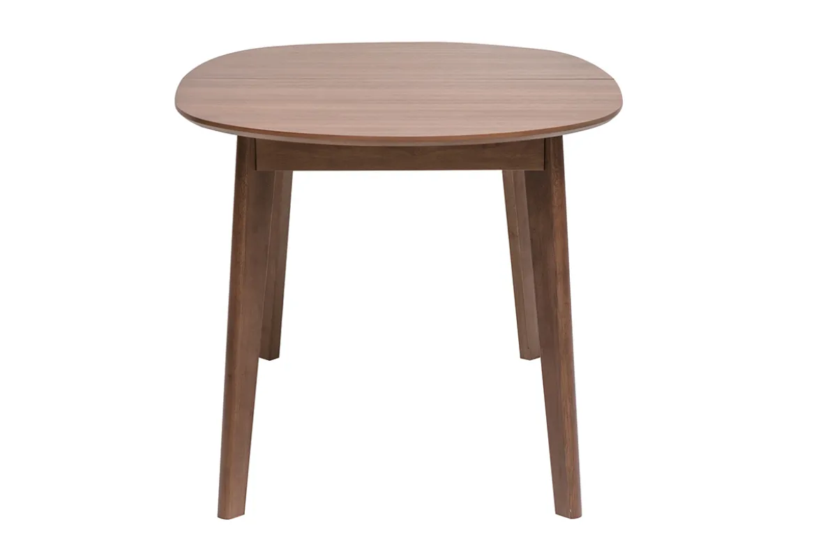 Table à manger ovale extensible avec rallonges intégrées en bois foncé noyer L150-200 cm ANSEL