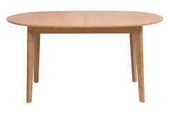 Table à manger ovale extensible avec rallonges intégrées en bois clair chêne L150-200 cm ANSEL