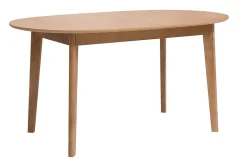 Table à manger ovale extensible avec rallonges intégrées en bois clair chêne L150-200 cm ANSEL