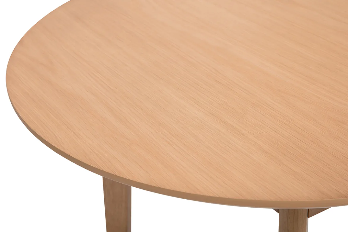 Table à manger ovale extensible avec rallonges intégrées en bois clair chêne L150-200 cm ANSEL