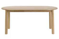 Table à manger ovale extensible avec rallonges intégrées en bois clair frêne L180-230 cm CLAUDIE