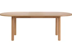 Table à manger ovale extensible avec rallonges intégrées en bois clair frêne L180-230 cm CLAUDIE