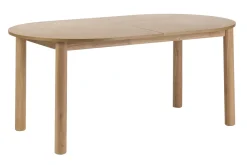 Table à manger ovale extensible avec rallonges intégrées en bois clair frêne L180-230 cm CLAUDIE
