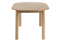 Table à manger ovale extensible avec rallonges intégrées en bois clair frêne L180-230 cm CLAUDIE
