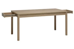 Table à manger rectangulaire avec rangements finition bois clair chêne L160 cm IZZIE