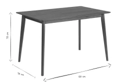 Table à manger rectangulaire bois foncé noyer L120 cm ELION