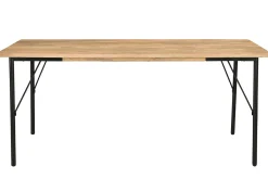 Table à manger rectangulaire en bois manguier massif et métal noir L180 cm JUDE