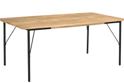 Table à manger rectangulaire en bois manguier massif et métal noir L180 cm JUDE