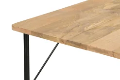Table à manger rectangulaire en bois manguier massif et métal noir L180 cm JUDE