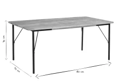 Table à manger rectangulaire en bois manguier massif et métal noir L180 cm JUDE