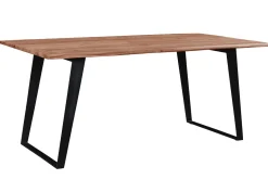 Table à manger rectangulaire en bois massif et métal noir L175 cm KORA