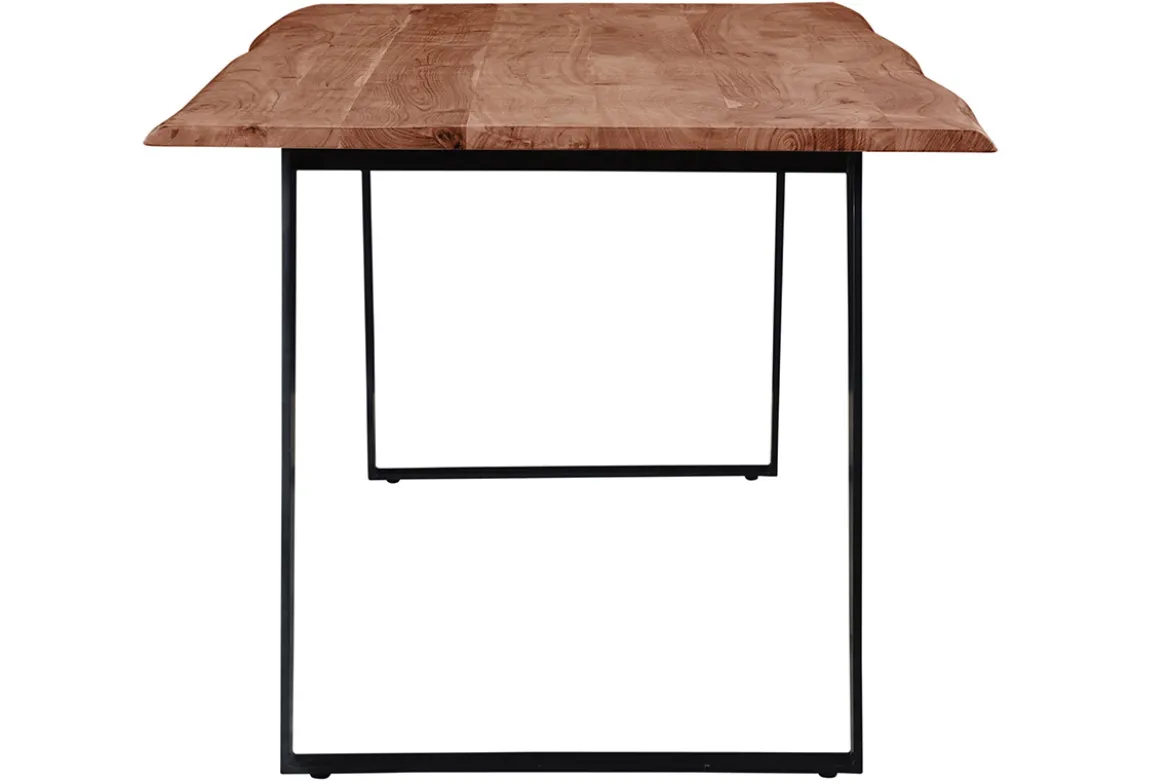 Table à manger rectangulaire en bois massif et métal noir L175 cm KORA