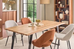 Table à manger rectangulaire en bois massif et métal noir L175 cm KORA