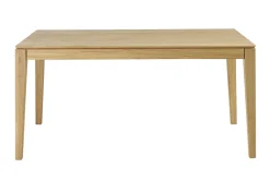 Table à manger rectangulaire extensible rallonge intégrée en bois clair chêne massif L160-245 cm NELYA