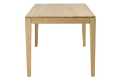 Table à manger rectangulaire extensible rallonge intégrée en bois clair chêne massif L160-245 cm NELYA