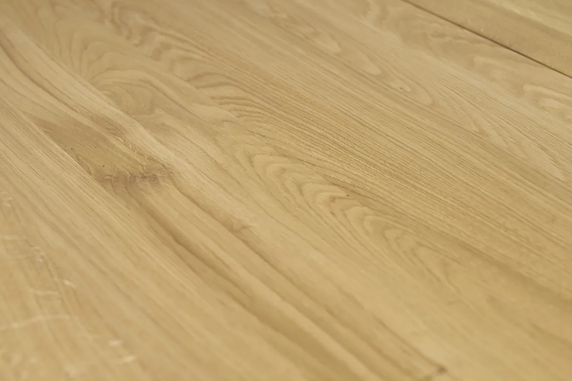 Table à manger rectangulaire extensible rallonge intégrée en bois clair chêne massif L160-245 cm NELYA