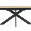 Table à manger rectangulaire extensible rallonge intégrée en bois clair chêne massif L160-245 cm AGATA