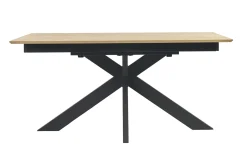Table à manger rectangulaire extensible rallonge intégrée en bois clair chêne massif L160-245 cm AGATA