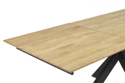 Table à manger rectangulaire extensible rallonge intégrée en bois clair chêne massif L160-245 cm AGATA