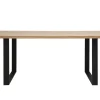 Table à manger rectangulaire finition bois chêne et métal noir L200 cm MAGDA