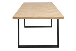 Table à manger rectangulaire finition bois chêne et métal noir L200 cm MAGDA