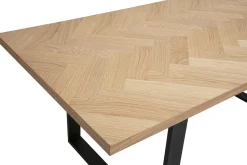 Table à manger rectangulaire finition bois chêne et métal noir L200 cm MAGDA