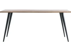 Table à manger rectangulaire industrielle en bois massif et métal noir L175 cm EDGE