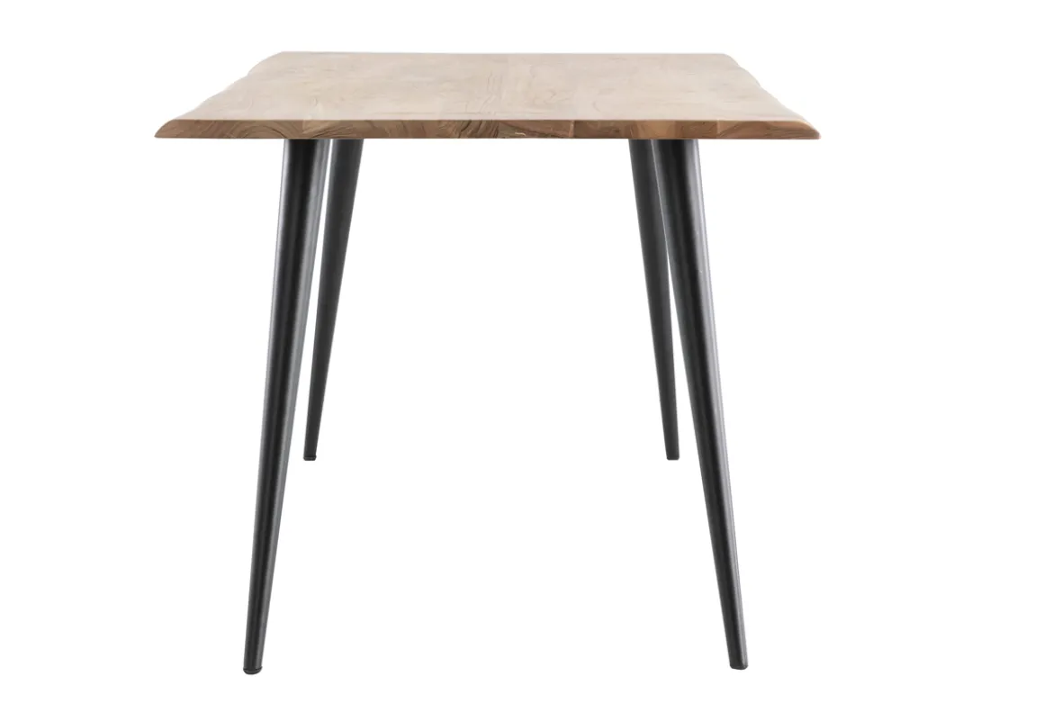 Table à manger rectangulaire industrielle en bois massif et métal noir L175 cm EDGE