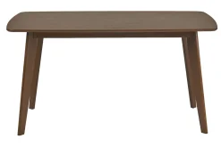 Table à manger rectangulaire scandinave bois foncé noyer L150 cm LEENA