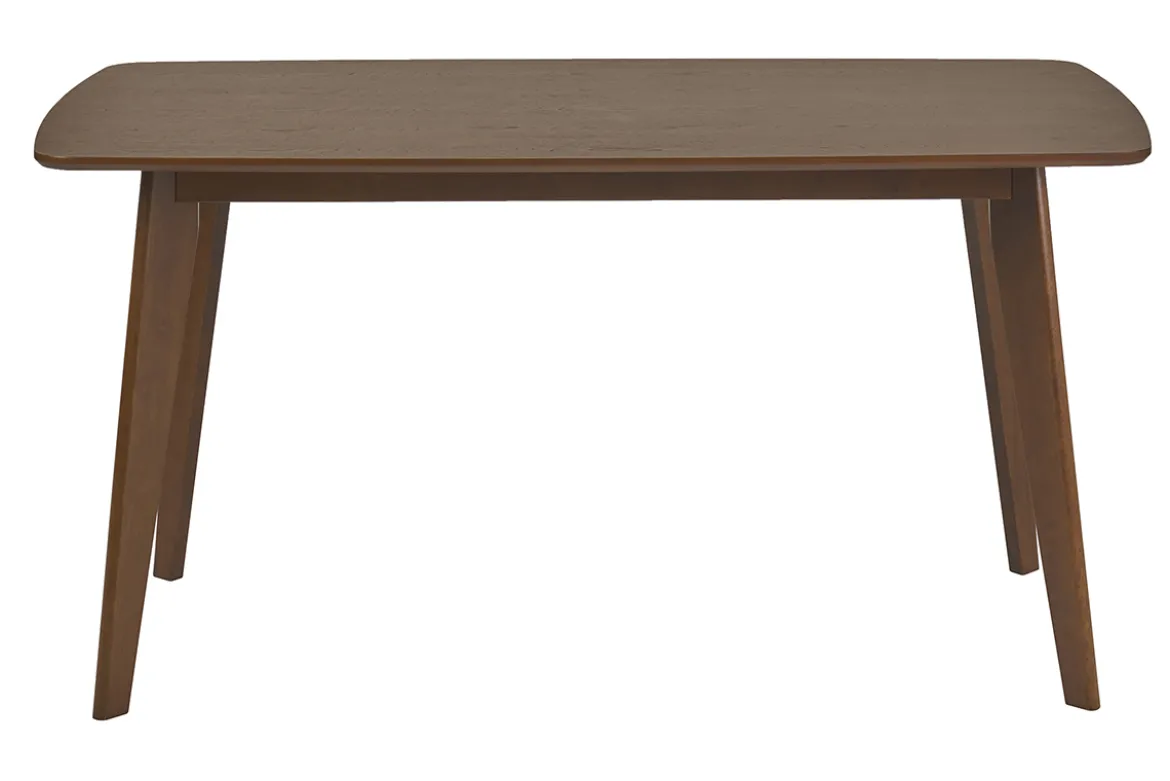 Table à manger rectangulaire scandinave bois foncé noyer L150 cm LEENA