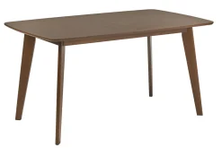Table à manger rectangulaire scandinave bois foncé noyer L150 cm LEENA