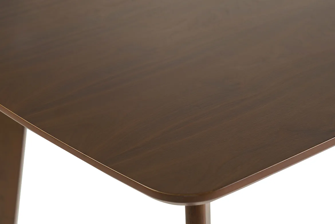 Table à manger rectangulaire scandinave bois foncé noyer L150 cm LEENA