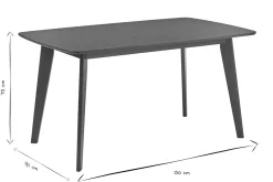 Table à manger rectangulaire scandinave bois foncé noyer L150 cm LEENA