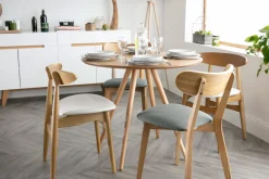 Table à manger ronde bois clair D90 cm ARTIK