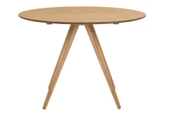 Table à manger ronde design en bois clair frêne D106 cm WALFORD