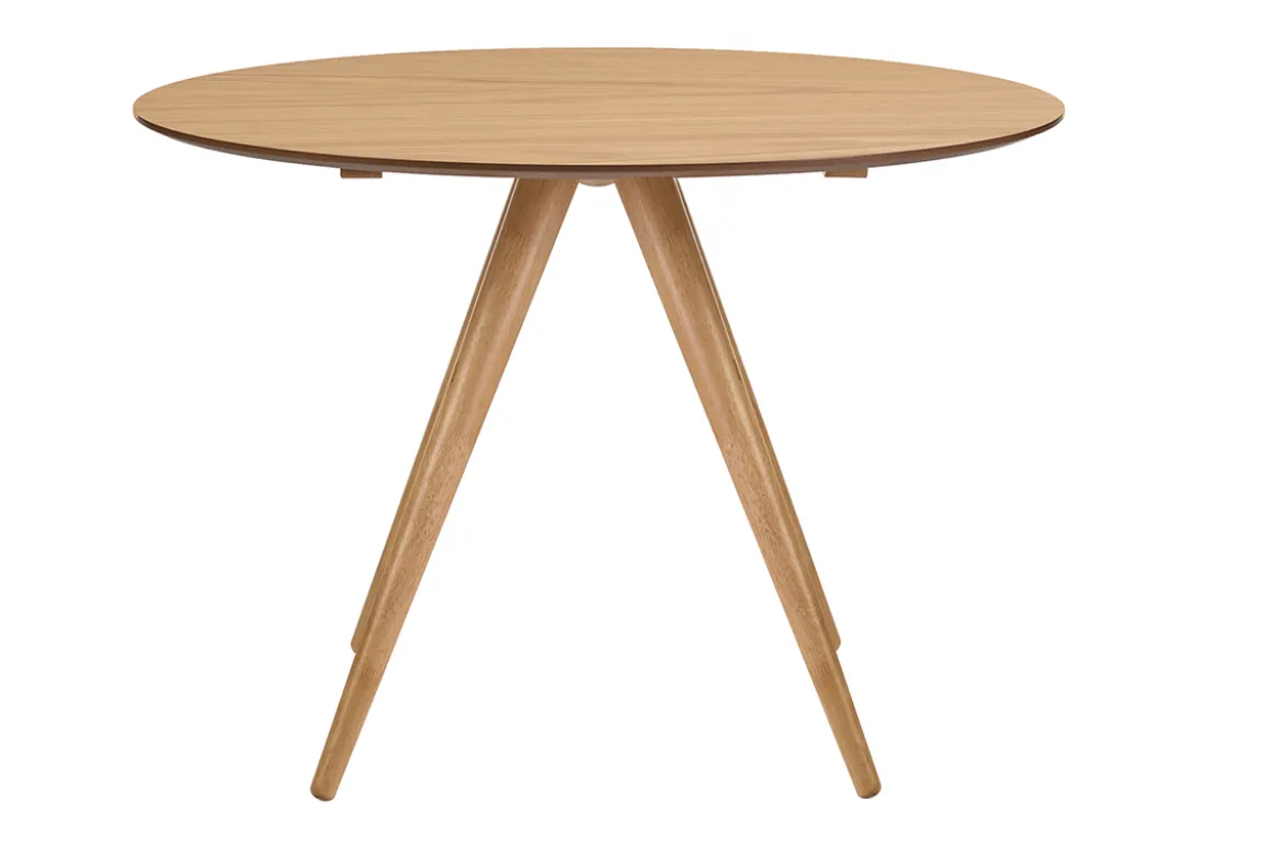 Table à manger ronde design en bois clair frêne D106 cm WALFORD