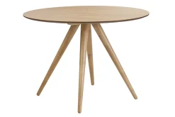Table à manger ronde design en bois clair frêne D106 cm WALFORD