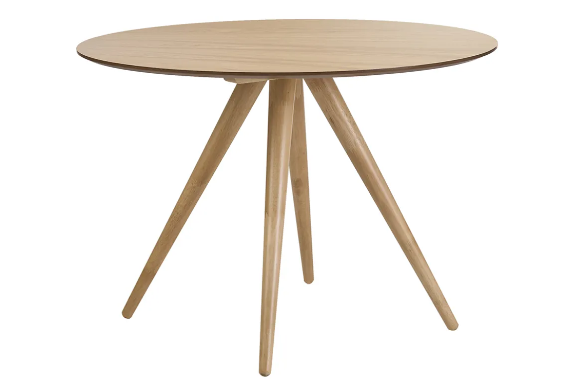 Table à manger ronde design en bois clair frêne D106 cm WALFORD