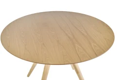 Table à manger ronde design en bois clair frêne D106 cm WALFORD