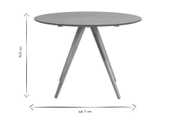 Table à manger ronde design en bois clair frêne D106 cm WALFORD