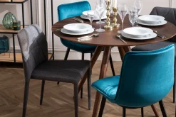 Table à manger ronde design noyer D106 cm WALFORD