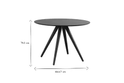 Table à manger ronde design noyer D106 cm WALFORD