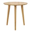 Table à manger ronde en bois clair chêne massif D75 cm OKSANA