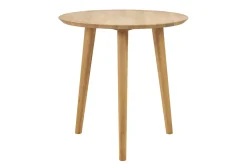 Table à manger ronde en bois clair chêne massif D75 cm OKSANA