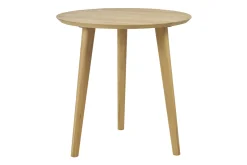 Table à manger ronde en bois clair chêne massif D75 cm OKSANA