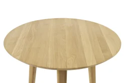 Table à manger ronde en bois clair chêne massif D75 cm OKSANA